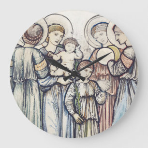 Angels and Children by Sir Edward Burne–Jones Large Clock