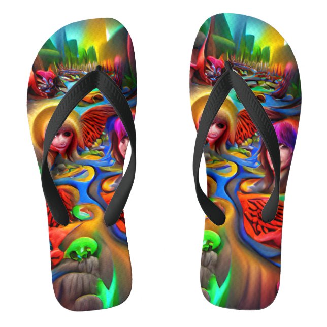 Angels and Demons River of Souls Custom Created Flip Flops (Footbed)