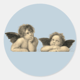 Angels angel - Madonna Sixtina - Raphael - Raffael Classic Round Sticker