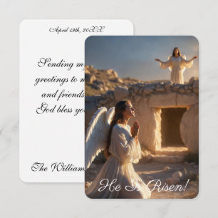 Angels Announcing Resurrection Image Greetings Card