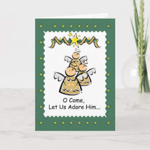 Angels at Christmas, Come Let Us Adore Him Holiday Card