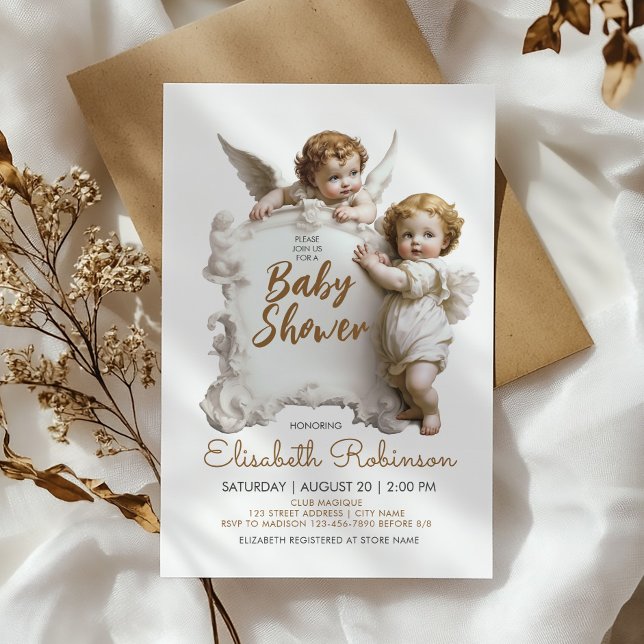 Angels Baby Shower Personalized Invitation (Creator Uploaded)