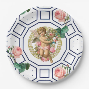 Angels,Baroque,rococo,vintage, Paper Plate