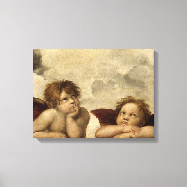 Angels Cherubs Raphael Santi Sistine Madonna Sweet Canvas Print (Front)