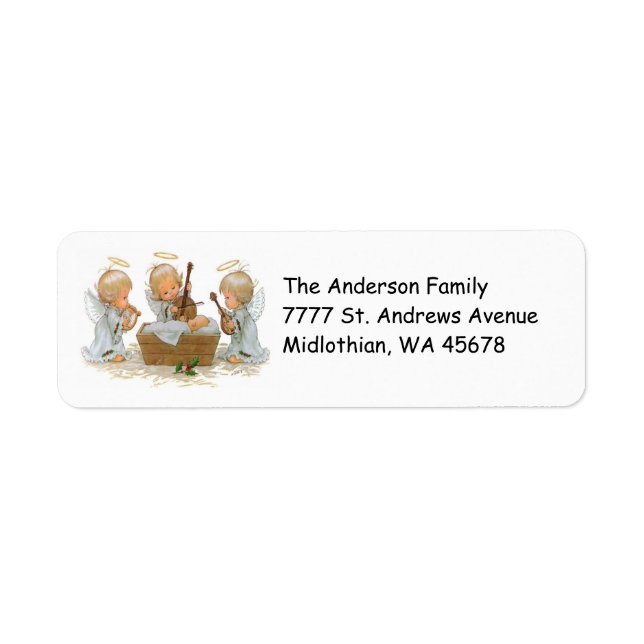 Angels Christmas Return Labels (Front)