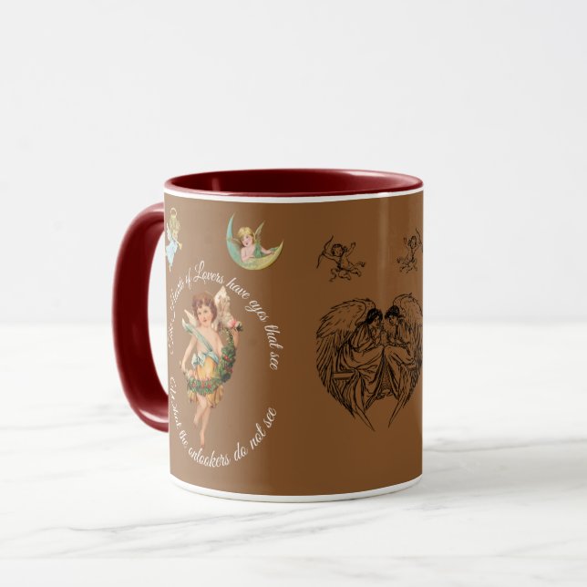 ANGELS & CUPIDS COFFEE MUG – CUTE CHERUB DESIGN (Front Left)
