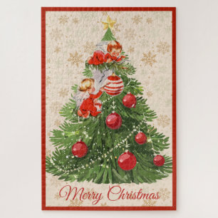 Angels Decorating the Christmas Tree Jigsaw Puzzle