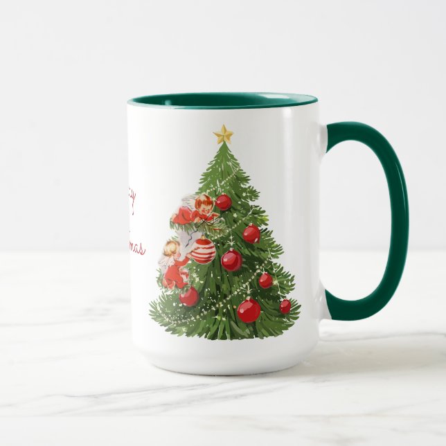Angels Decorating the Christmas Tree Mug (Right)