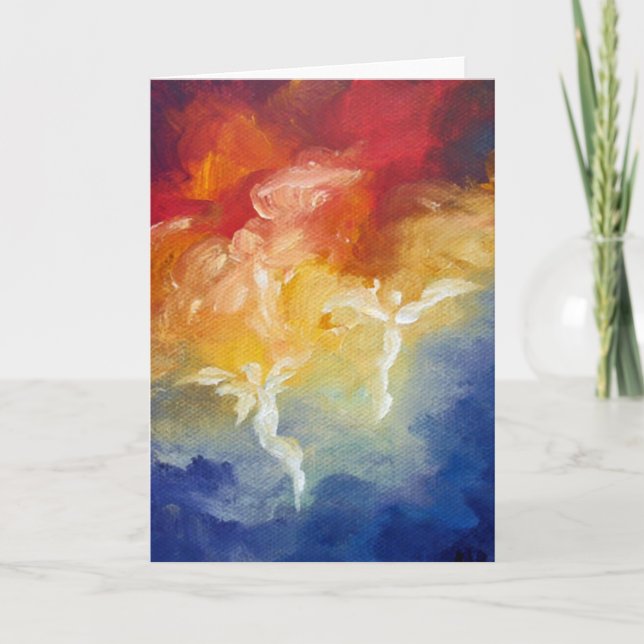 "Angel's Descent" Fine Art Greeting Card (Front)