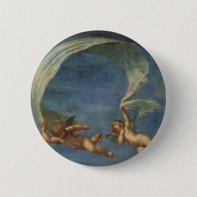 Angels Detail from Adonis Led by Cupids by Albani 2 Inch Round Button (Front)