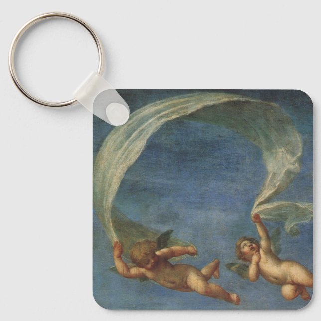 Angels Detail from Adonis Led by Cupids by Albani Keychain (Front)