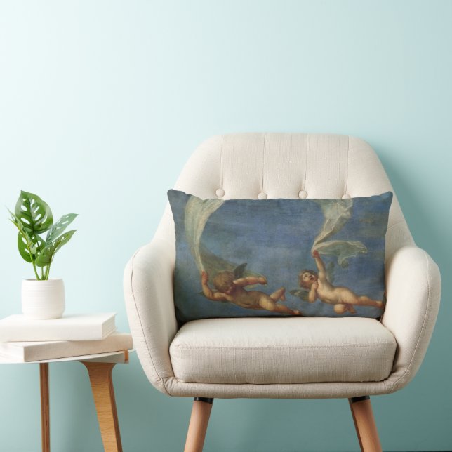 Angels Detail from Adonis Led by Cupids by Albani Lumbar Pillow (Chair)