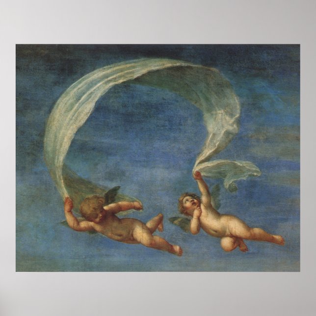 Angels Detail from Adonis Led by Cupids by Albani Poster (Front)