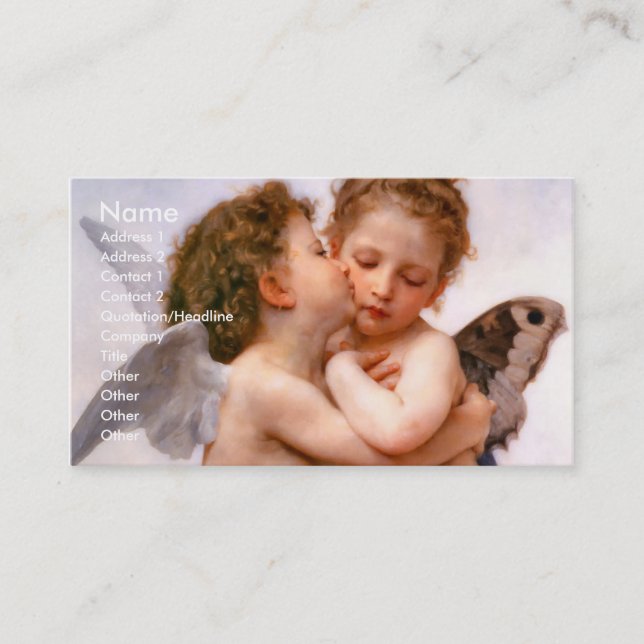 Angels First Kiss, Bouguereau Business Card (Front)