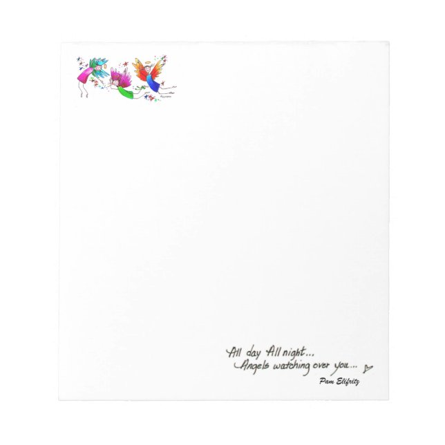 Angels Flying Happily “All Day” Watercolor Sketch Notepad (Front)