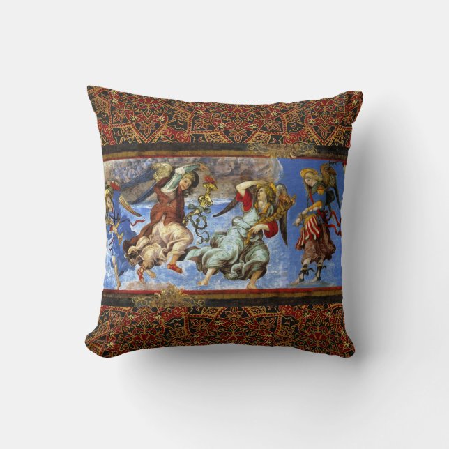 Angels From Assumption and Annunciation by Lippi Throw Pillow (Front)