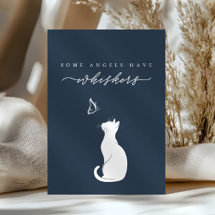 Angels Have Whiskers Navy Blue Cat Loss Sympathy Card