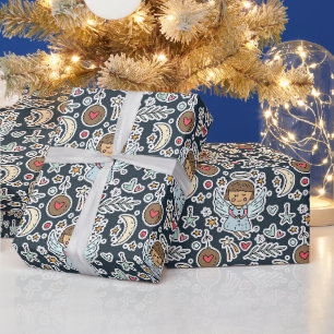 Angels In Blue Wrapping Paper