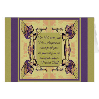 Angels in charge, purple gold Parakaleo note card