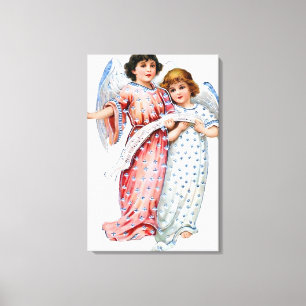Angels In Pink And Blue Canvas Print