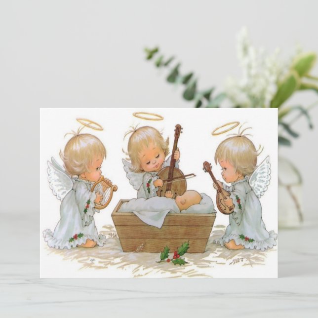 Angels in the Manger Card (Standing Front)