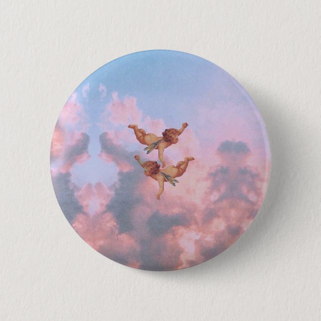 Angels in the sky 2 inch round button (Front)