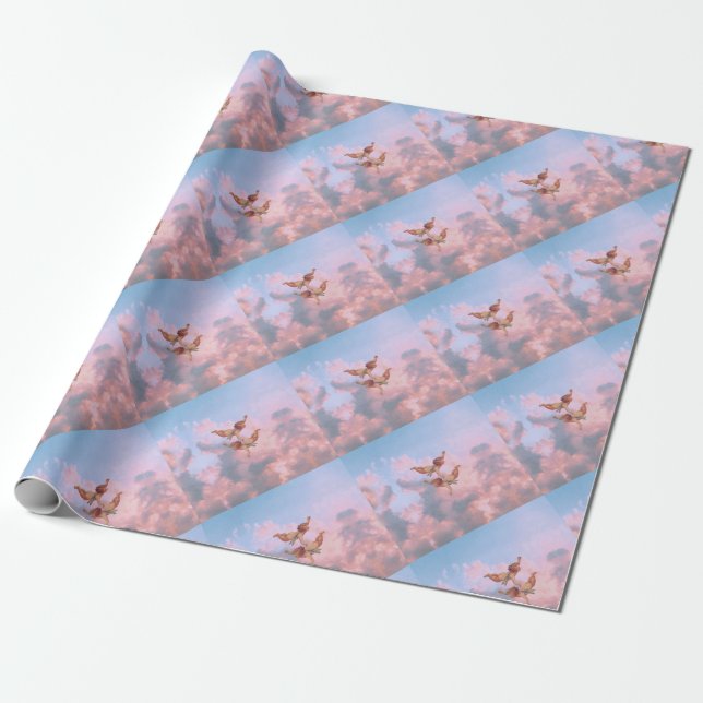 Angels in the sky wrapping paper (Unrolled)