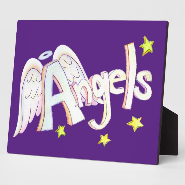 Angels Inspirational Word Painting Poem Plaque (Side)