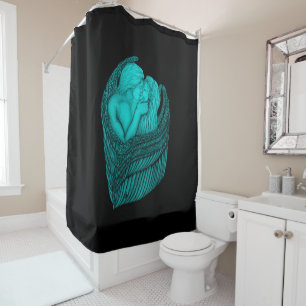 Angels Kissing , black and green Design