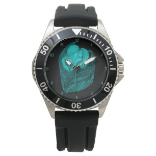 Angels Kissing , black and green Design Watch