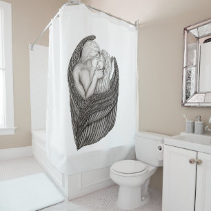 Angels Kissing , black and white Design