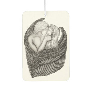 Angels Kissing , black and white Design Air Freshener