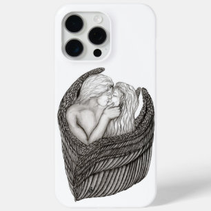 Angels Kissing , black and white Design iPhone 15 Pro Max Case