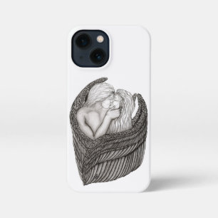 Angels Kissing , black and white Design iPhone 13 Mini Case