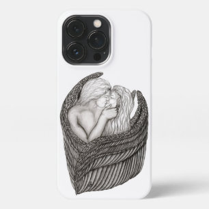 Angels Kissing , black and white Design iPhone 13 Pro Case