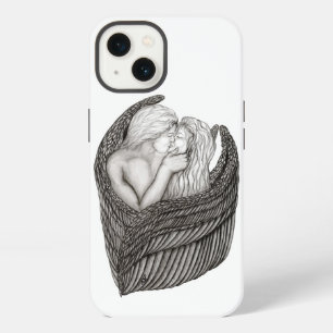 Angels Kissing , black and white Design iPhone 13 Case