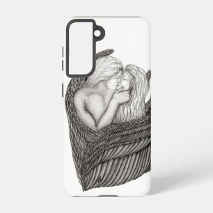 Angels Kissing , black and white Design Samsung Galaxy Case