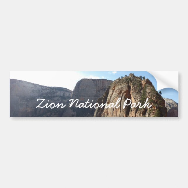 Angels Landing at Zion National Park Bumper Sticker (Front)