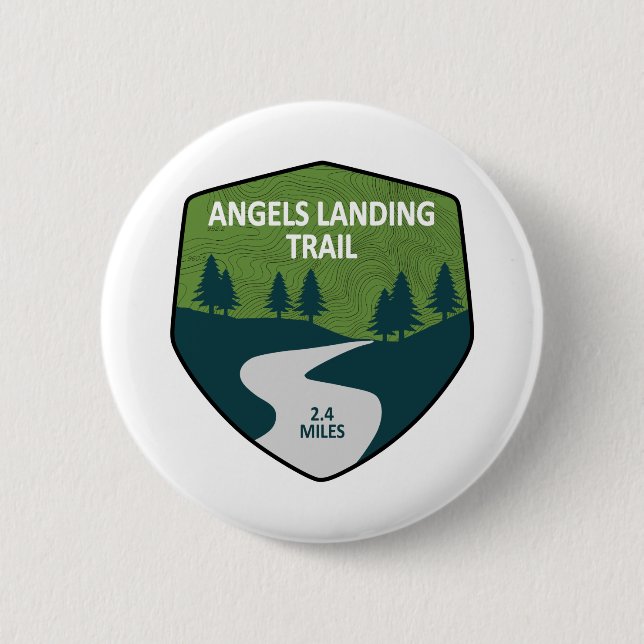 Angels Landing Trail Zion National Park 2 Inch Round Button (Front)