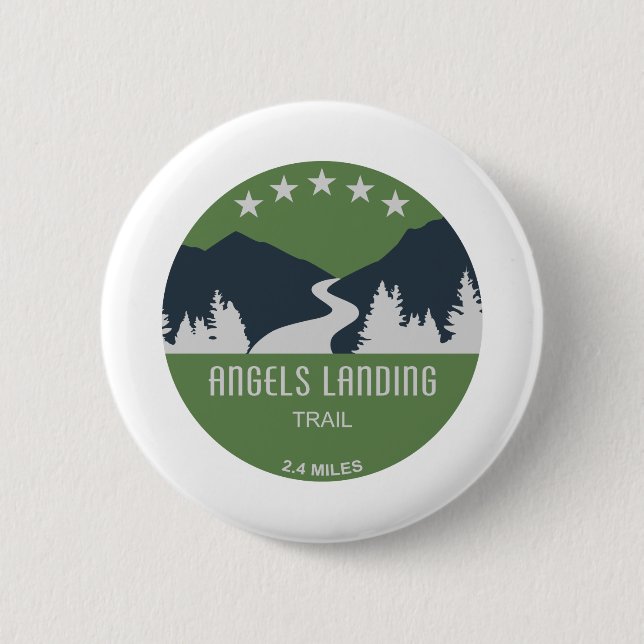 Angels Landing Trail Zion National Park 2 Inch Round Button (Front)