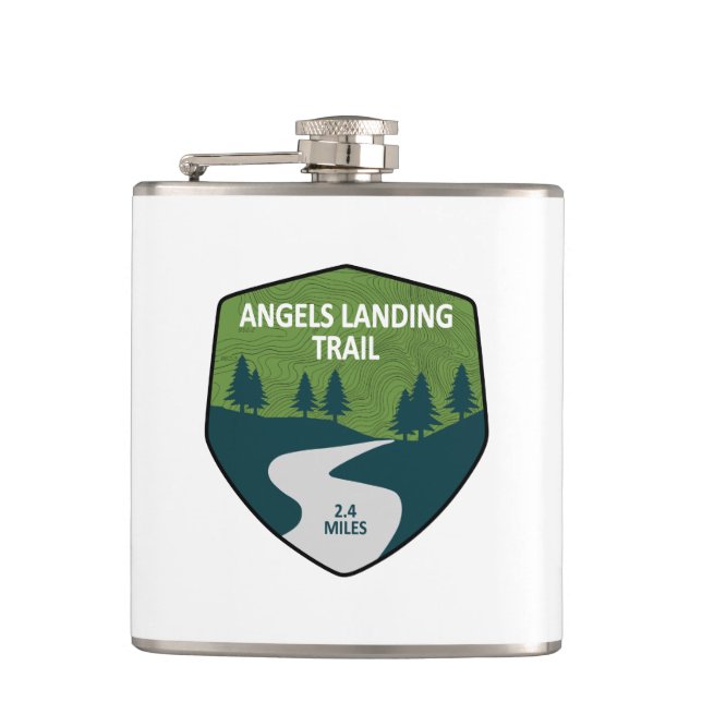 Angels Landing Trail Zion National Park Hip Flask (Front)