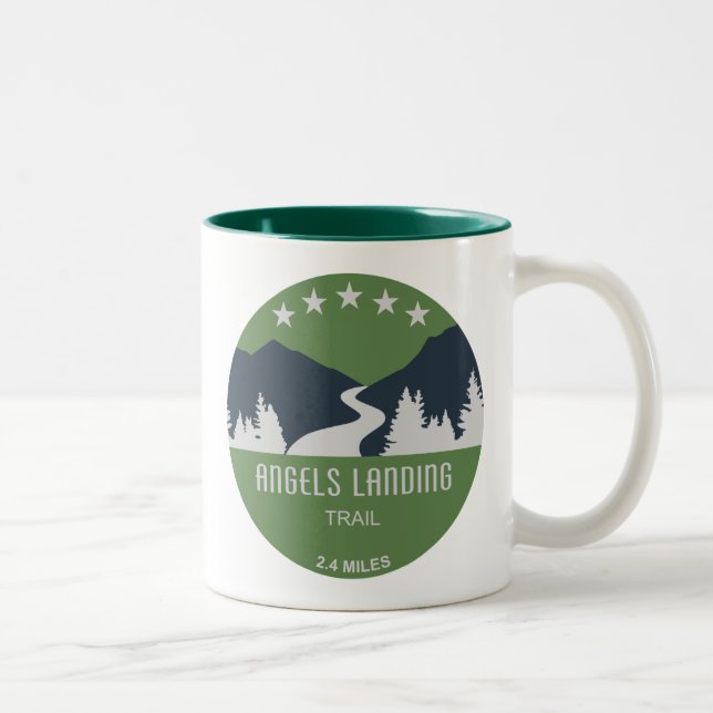 Angels Landing Trail Zion National Park Two-Tone Coffee Mug (Right)