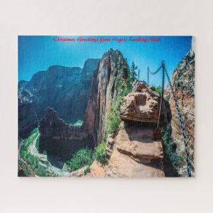 Angels Landing Utah. Christmas Greetings Jigsaw Puzzle