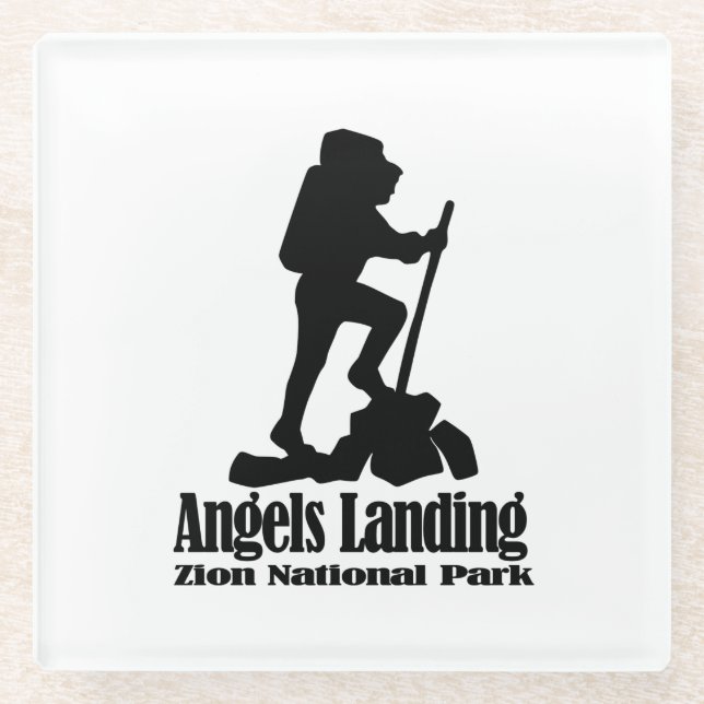 Angels Landing - Zion National Park  Glass Coaster (Front)
