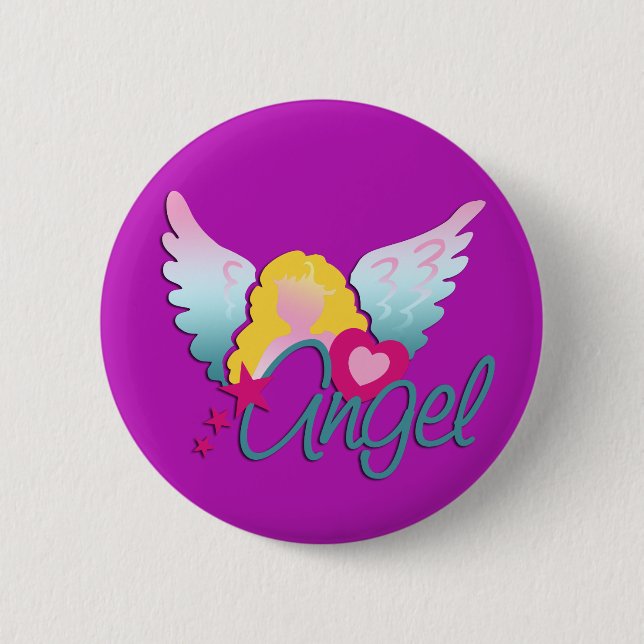 Angels Love 2 Inch Round Button (Front)