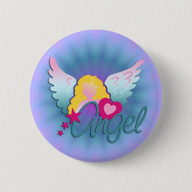 Angels Love 2 Inch Round Button (Front)