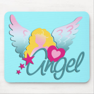 Angels Love   cyan Mouse Pad