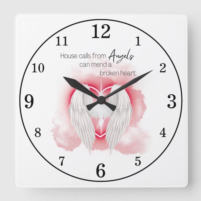 Angels | Mend a Broken Heart Square Wall Clock (Front)