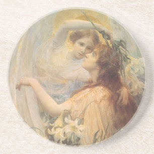 Angel's Message by George Swinstead, Vintage Art Coaster