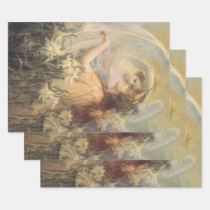 Angel's Message by George Swinstead, Vintage Art Wrapping Paper Sheet